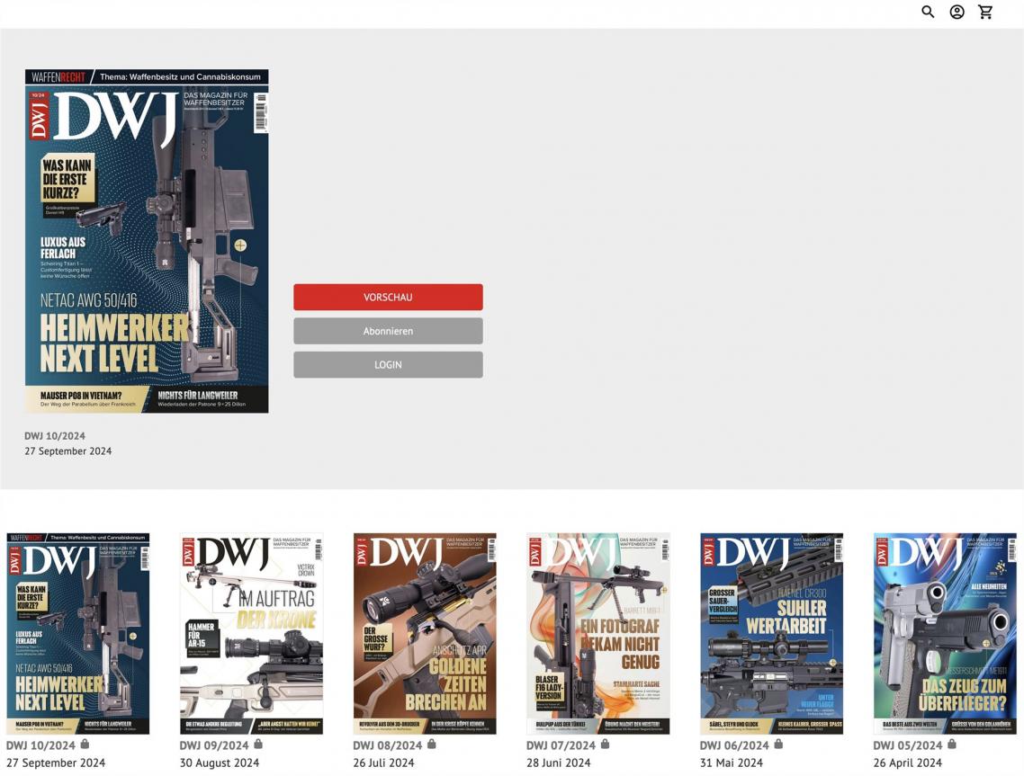 DWJ-Digital - Die digitale Ausgabe des Magazins für Waffenbesitzer ... kommt bald!
